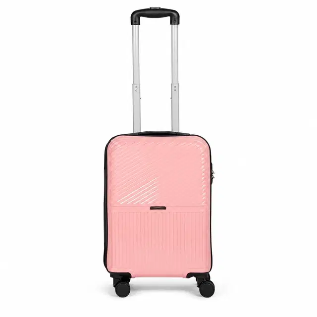 Teakwood Whitefield Small Hard Trolley Bag With 360° Spinner 8 Wheels, Rose