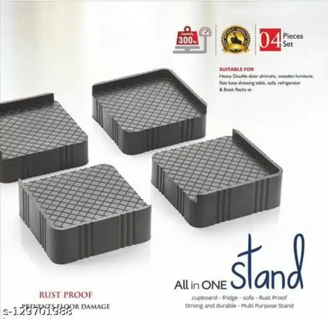 Washing Machine Stand, Grey, Pack of 4