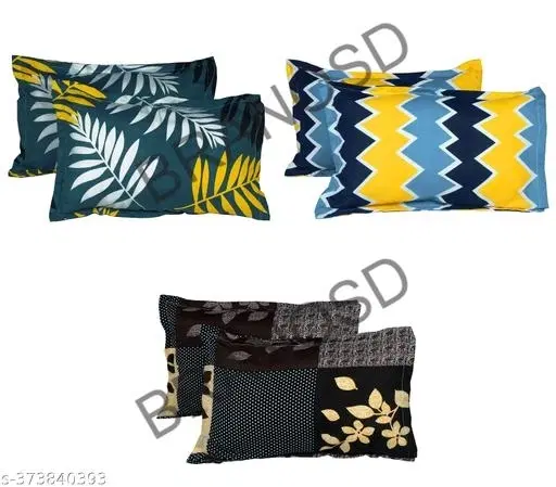 Cotton Pillow Covers, Multicolor, (17x27 inches), Pack of 6