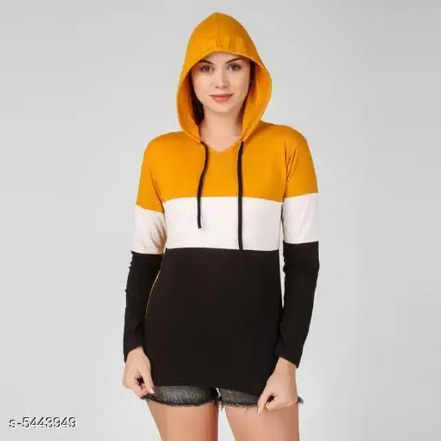 Cotton Sweatshirts for Women (Yellow, S)