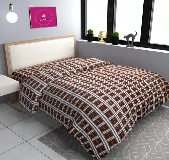 Woolen Printed Single Bed Duvet Cover, Brown, 60x90 Inches