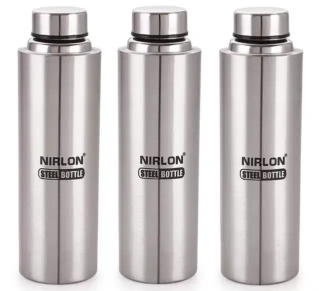 Stainless Steel Water Bottles, Pack of 3, Silver, 1000 ml