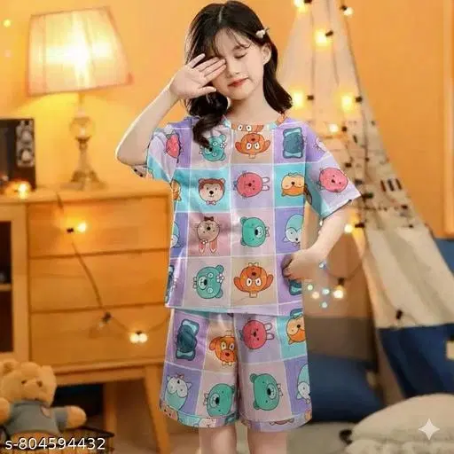Night Suit for Girls (Multicolor, 14-15 Years)