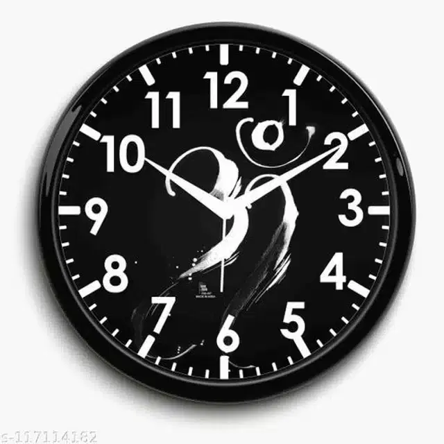 Designer Analog Wall Clock, Black