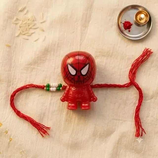Kids Rakhi With Spiderman Pencil Sharpener