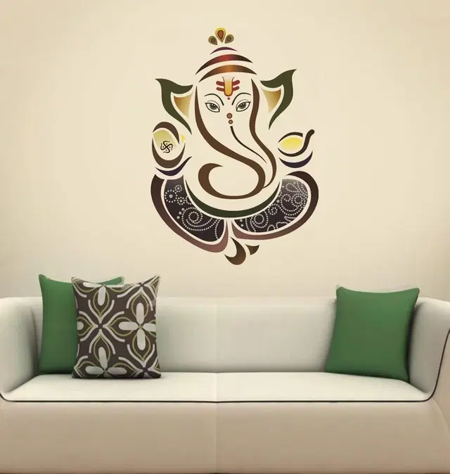 Elegant Ganesha Multicolour Self Adhesive Wall Sticker