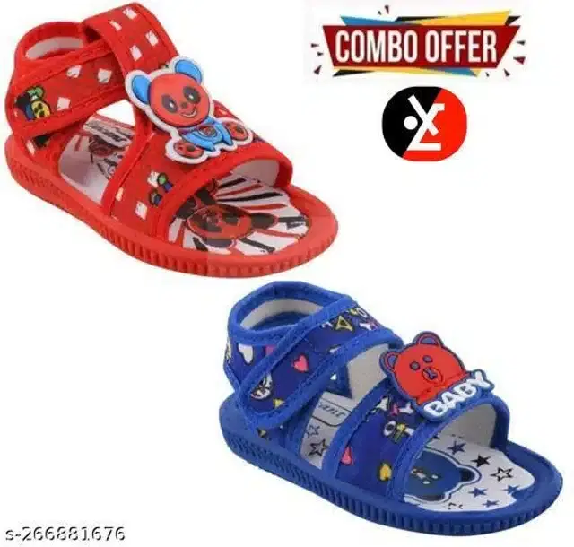 Sandals for Kids, Set of 2 (Red & Blue, 2-2.5 Years)