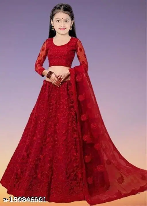 Lehenga Choli for Girls (Red, 12-13 Years)
