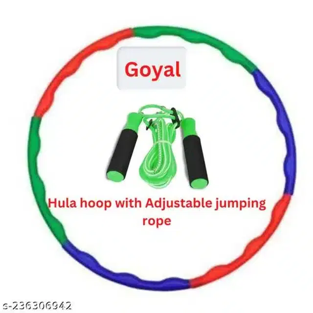 Hula Hoop with Skipping Rope, Multicolor, Set of 2
