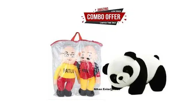 Nihan Gift Gallery Soft Toys combo for Birthday Gift for Kids, Multicolor, Pack Of 2, NG-06