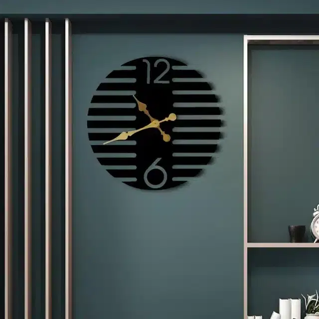 Designer Wooden Wall Clocks, Black