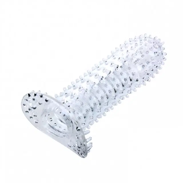 A R Silicone Crystal Dotted Condom for Men, Transparent