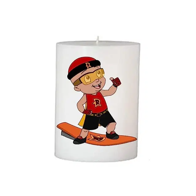 Floish Decor Premium Printed Cartoon Pillar Candle