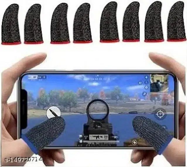 Gaming Finger Sleeves, Black, Set of 4