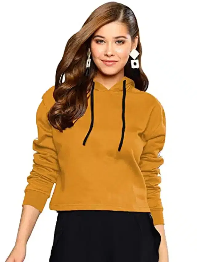 Sweatshirt for Women & Girls (Mustard, S)
