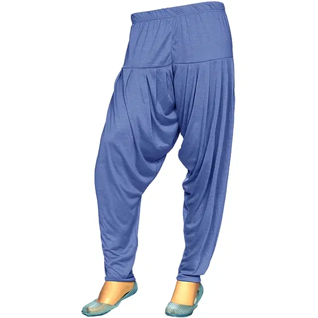 Viscose Rayon Solid Patiala for Women (Grey, 2XL)