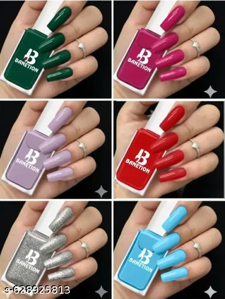 Banetion Matte Nail Polish, Multicolor, Pack of 6