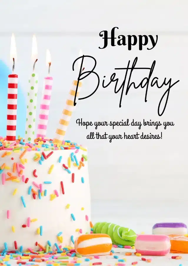 Birthday Greeting Card, Multicolor