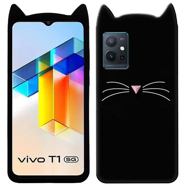 Rubber Mobile Back Cover for IQOO Z6 5G (Black)