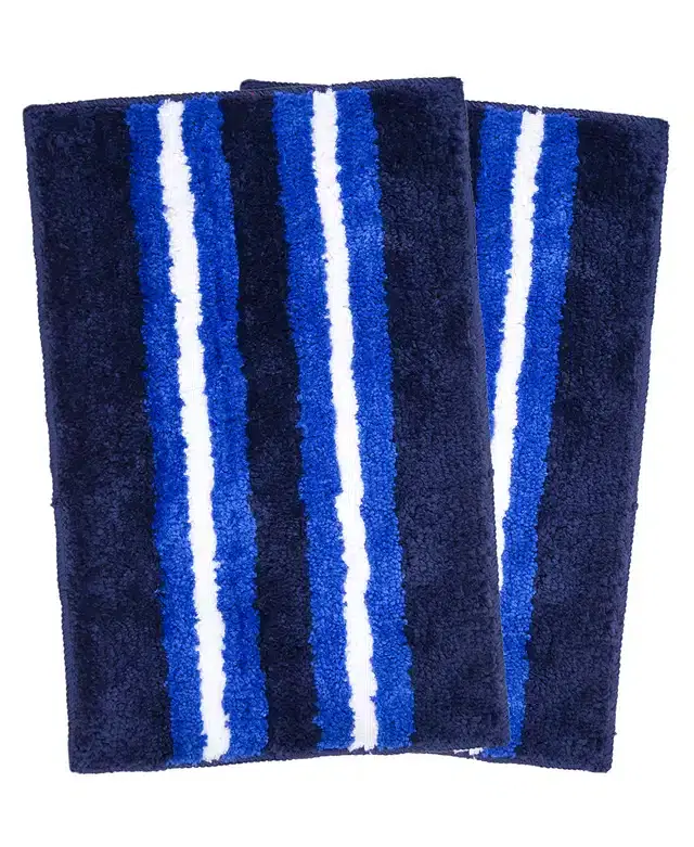 Anti-Skid Bath Mats, Pack of 2, Aqua Blue, 37x57 cm