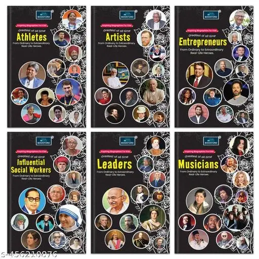 Inspiring biography For Kids Greatest of all time(Set of 6 books)-Athletes,  Artists, Entrepreneurs,  Influential Social Workers, Leaders, Musicians