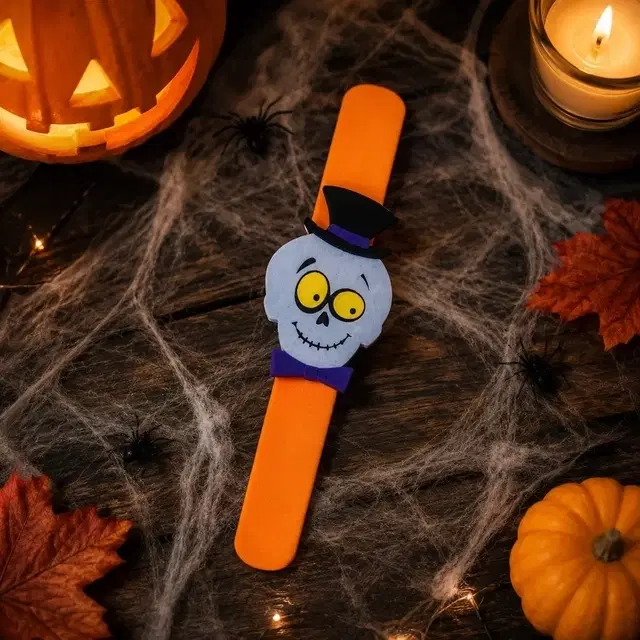 Picfest Top Hat Skull Halloween Slap Bracelet