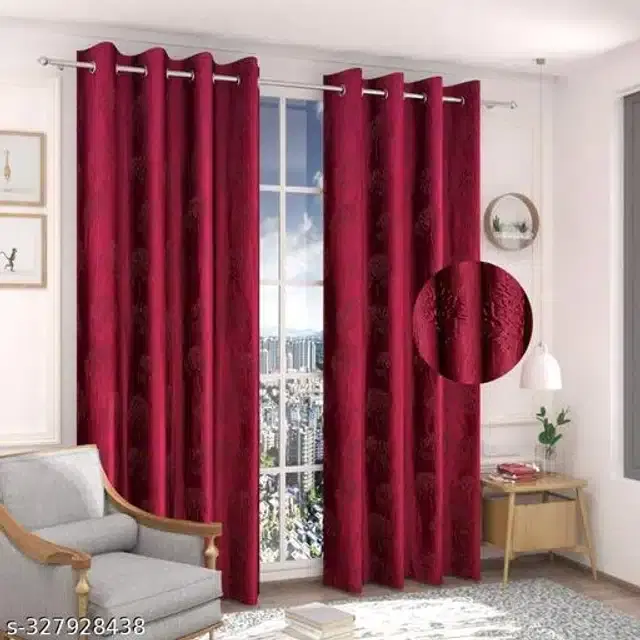Polyester Curtain for Door, Multicolor, 5 Feet