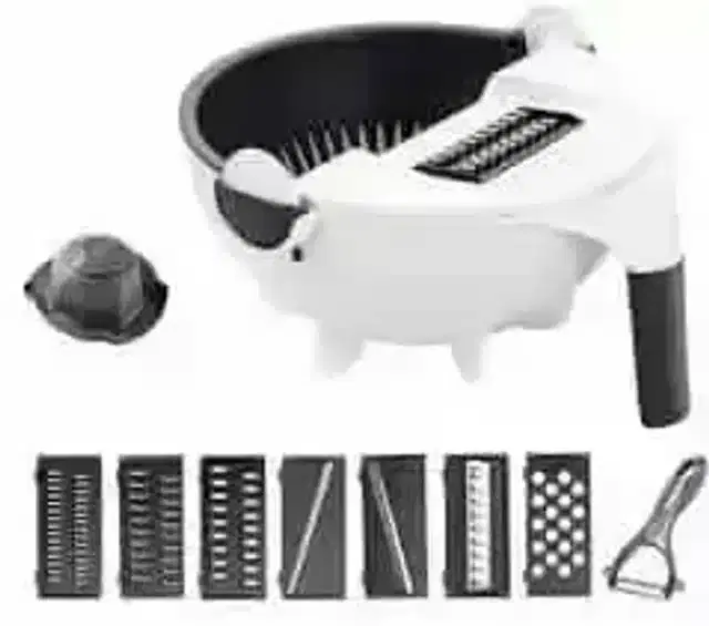 K Kudos 9 In 1 Multi Rotate Kitchen Vegetable Cutter With Drain Basket