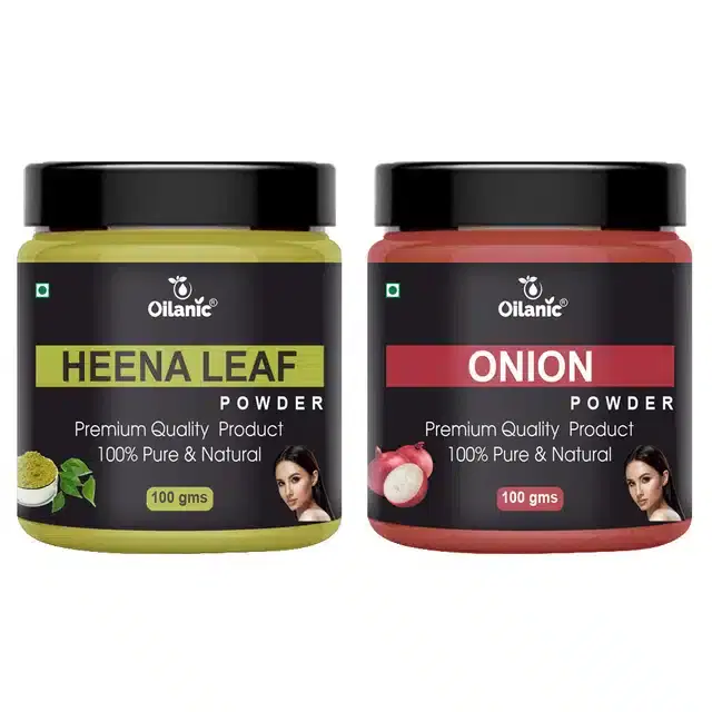 Natural Henna Leaf & Onion Powder for Skin & Hair, Pack of 2, 100 g