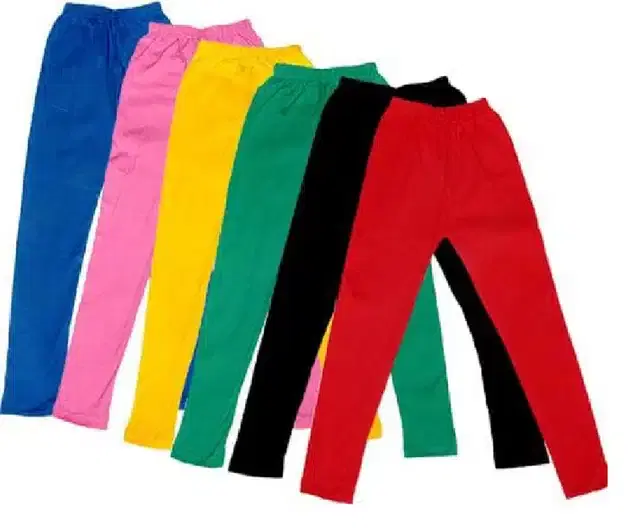 Soft & Comfortable Leggings for Girls, Pack of 6 (Multicolor, 14-15 Years)