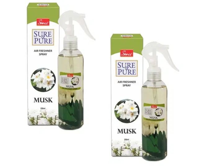 Simco Sure & Pure Musk Air Freshener Spray, 250 ml, Pack of 2