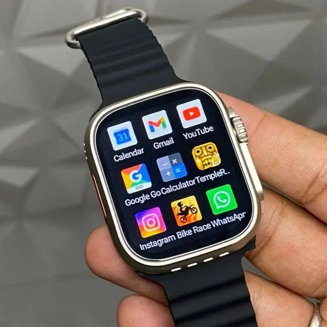 Rubber Strap T800 Smart Watch with Bluetooth Calling, Black