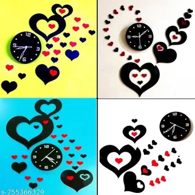 Analog Wall Clock, Black, 70x70 cm