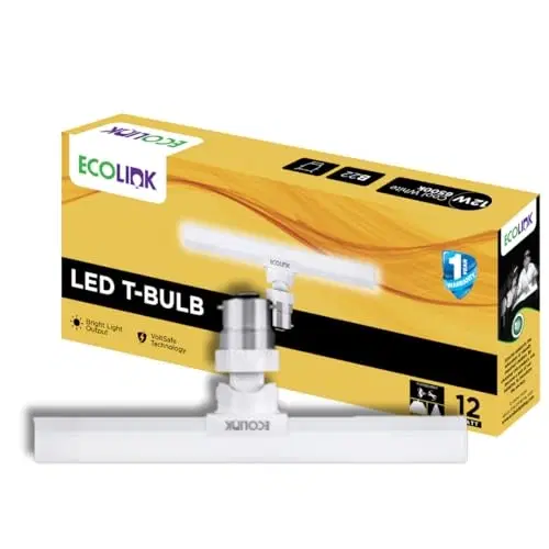 EcoLink 12-Watt Led T-Bulb For Home & Office | High Wattage Led Bulb | Cool White (6500k) | B22 Base | Pack Of 1