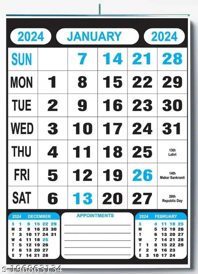 Wall Hanging Calender cum Personal Organiser, Multicolor