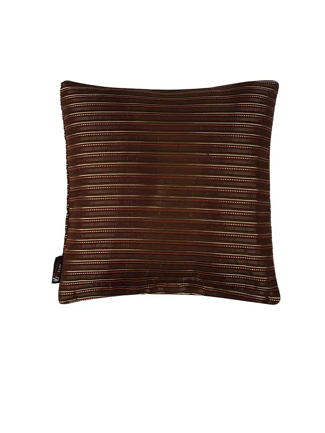 Cotton Cushion Cover, Brown, 16x16 inches