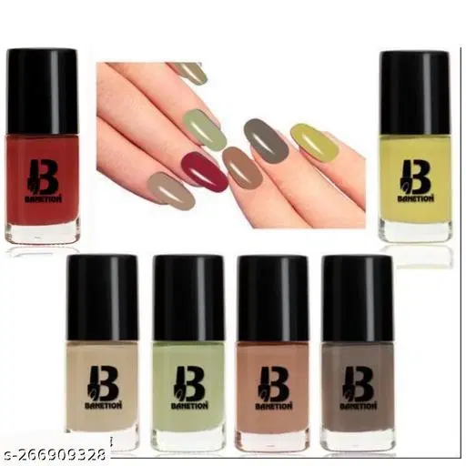 Banetion Matte Nail Polish, Multicolor, Pack of 6