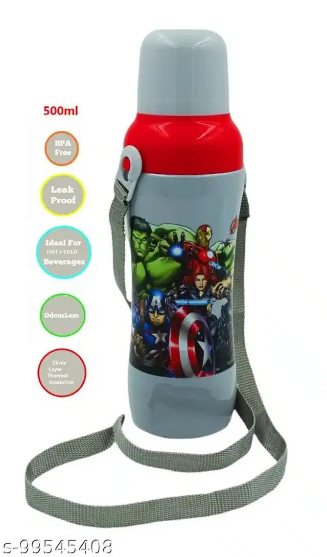 Plastic Water Bottle, Multicolor, 500 ml