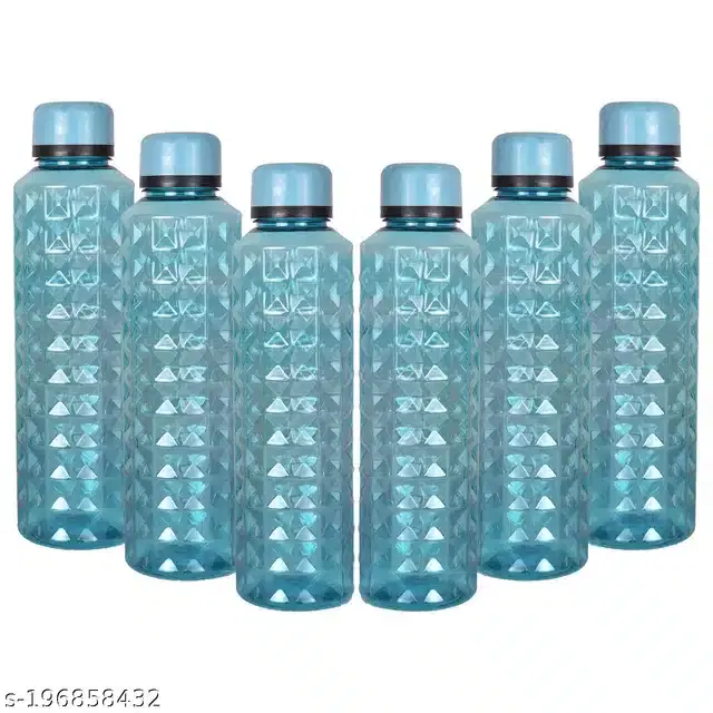 Plastic Water Bottles Set, Pack of 5, Blue, 1000 ml