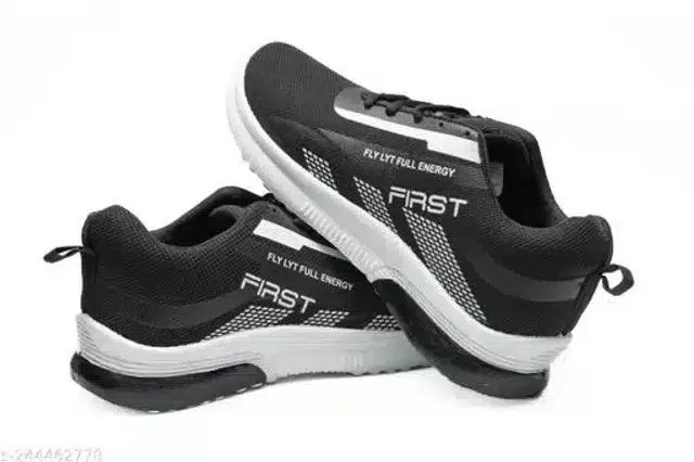 First Sports Shoes For Men (Black, 9)