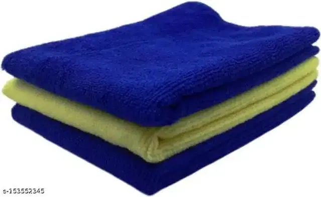 Microfiber Bath Towel, Blue & Yellow, 40x40 cm, Pack of 3