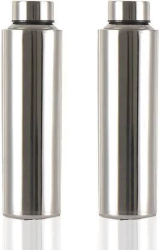 Stainless Steel Water Bottle, Silver, 1000 ml, Pack of 2