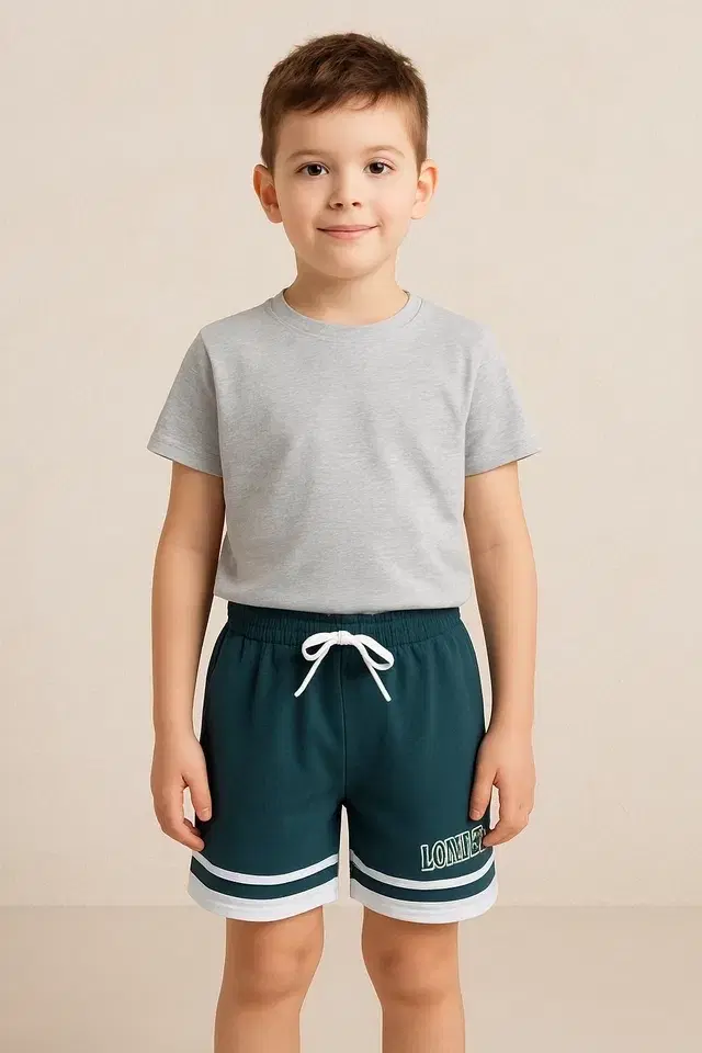 Polycotton Printed Shorts for Boys, Bottle Green (2-4 Years)