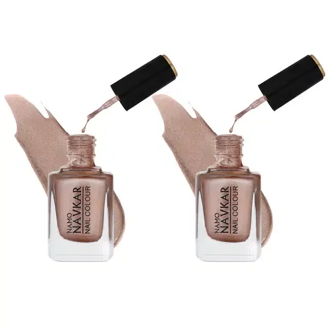 Namo Navkar Nail Polish for Women, Light Beige, 10 ml, Pack of 2