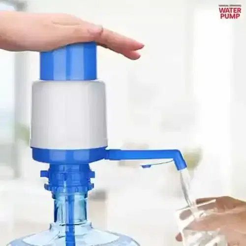 Plastic Aqua Drinking Manual Hand Press Water Dispenser Pump, Blue