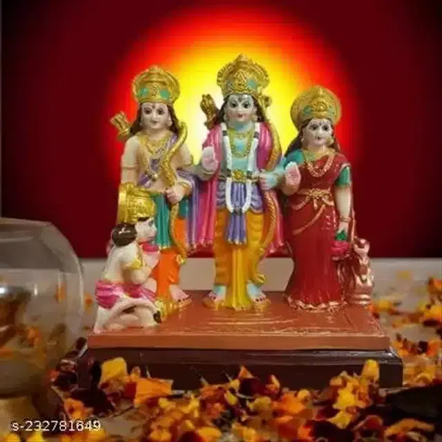 Sri Ram Laxman Sita with Hanuman Showpieces, Multicolor