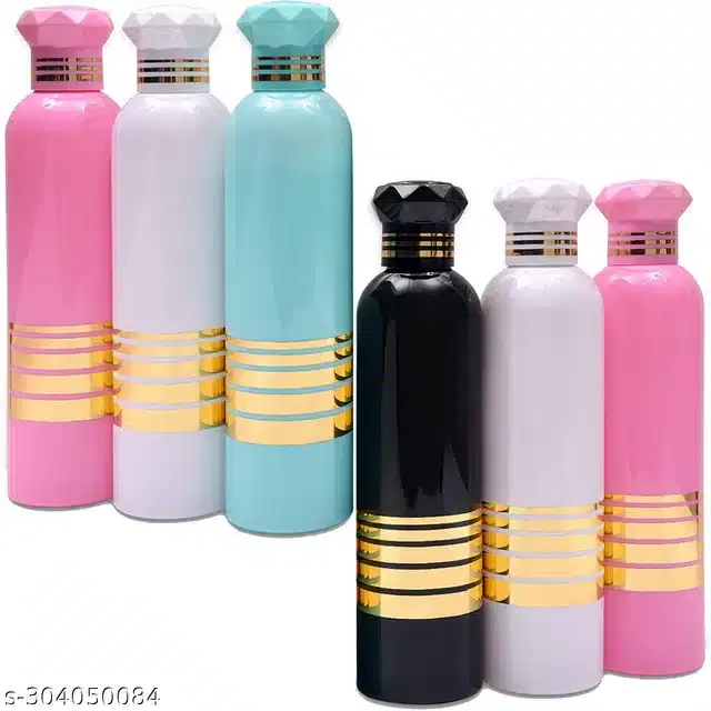 Plastic Water Bottles Set, Pack of 6, Multicolor, 1000 ml