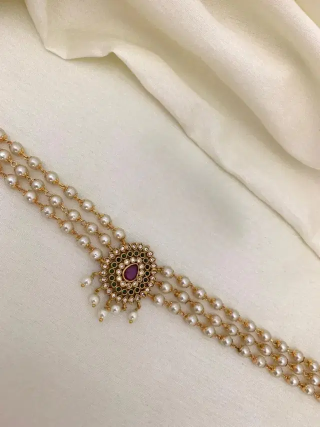Zircon Gold-plated Necklace Set for Women (Rose Gold, Free Size)