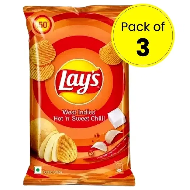 Lays Hot and sweet chilli 3X82 g (Pack of 3)