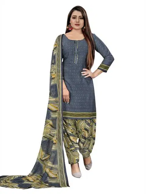 Sharda Creation Women's Dress Material (Grey) (SC52)